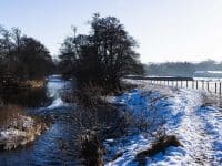 River Lowther at Bampton, Cumbria in snow